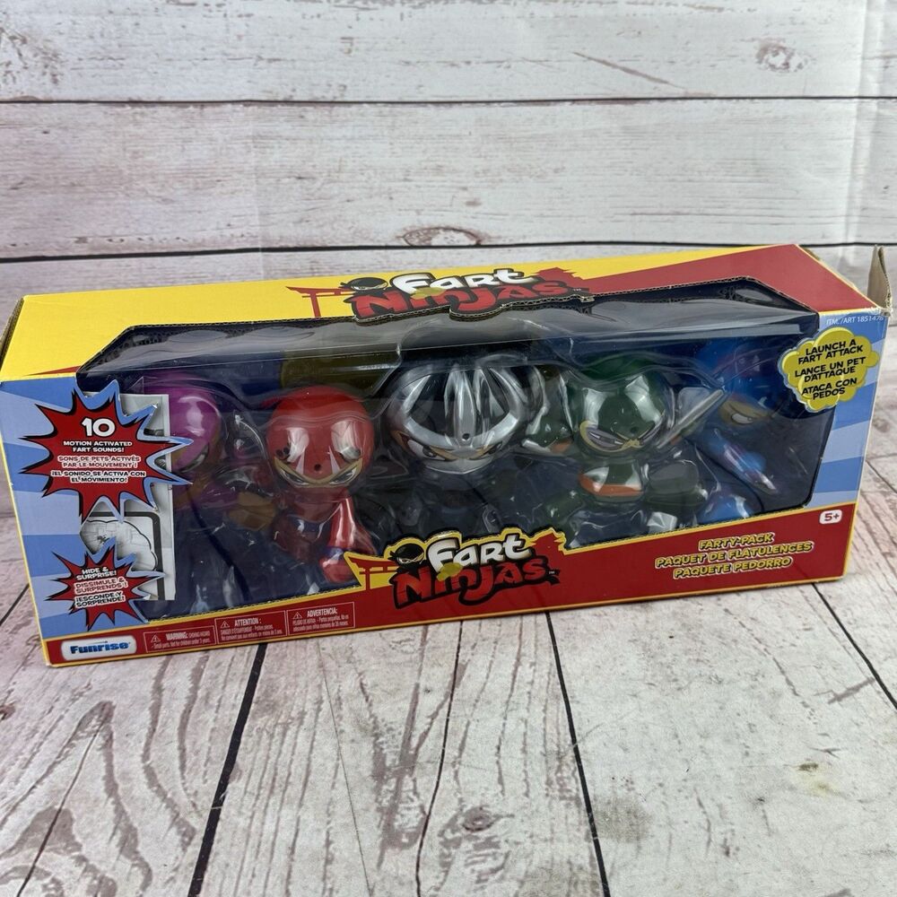 Funrise Fart Ninjas Farty Pack 5 Figures Motion Activated 10 Sounds Prank Toy
